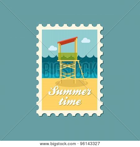Lifeguard Tower Flat Stamp