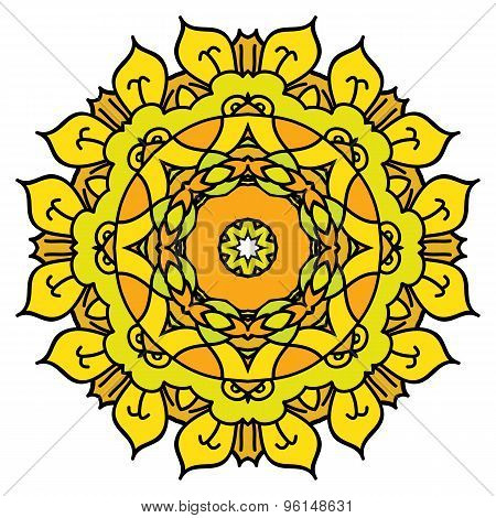 Yellow Vector Mandala