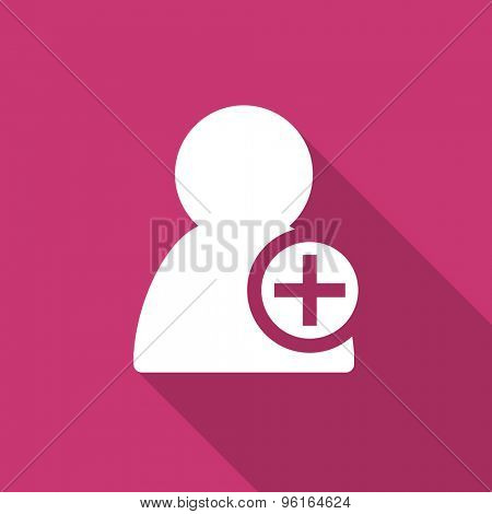 add contact flat design modern icon with long shadow for web and mobile app
