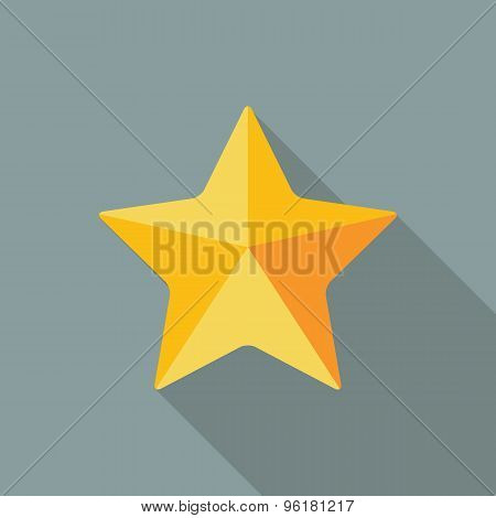 Star Icon. Flat Vector Icon With Long Shadow Design Collection.