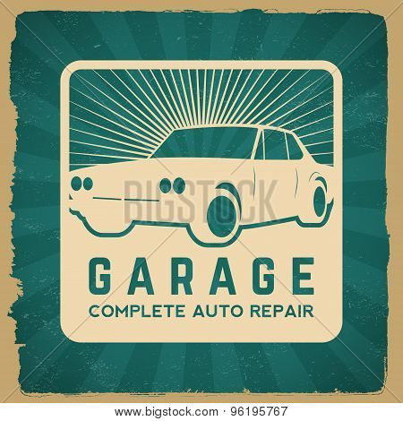 Car Repair Service Label