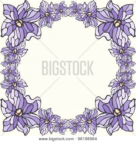 Lavender flowers frame
