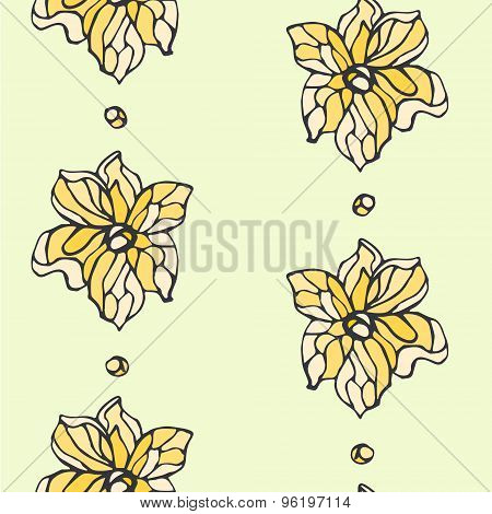 Seamless Pattern With Yellow Flowers