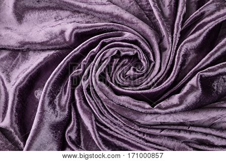 Lilac silk velvet close-up. Fabric macro for texture and background
