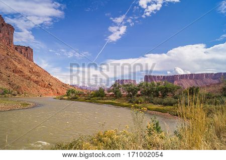 The Upper Colorado River Scenic Byway (State Route 128),Utah,USA.