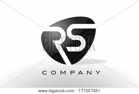 RS Logo. Letter Design Vector with Red and Black Colors.