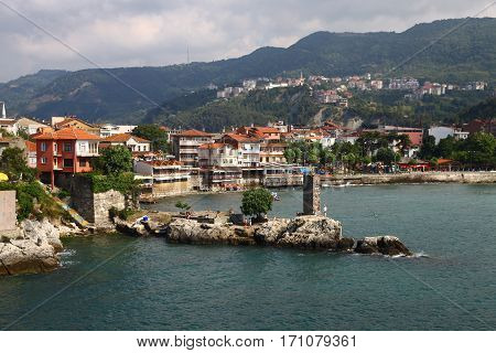 Amasra, Turkey - July 09, 2014: Amasra is a small Black Sea port town in the Bartin Province, Turkey