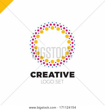 Clever And Creative, Dots Or Point Letter O Logo. Smart And Idea Logotype