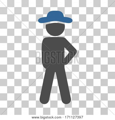 Gentleman Audacity icon. Vector illustration style is flat iconic bicolor symbol cobalt and gray colors transparent background. Designed for web and software interfaces.