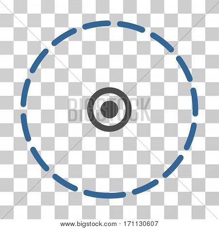 Round Area icon. Vector illustration style is flat iconic bicolor symbol cobalt and gray colors transparent background. Designed for web and software interfaces.