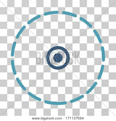 Round Area icon. Vector illustration style is flat iconic bicolor symbol cyan and blue colors transparent background. Designed for web and software interfaces.