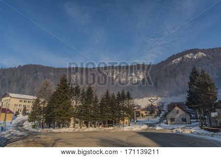 Winter Cold Sunny Morning In Dedinky Village