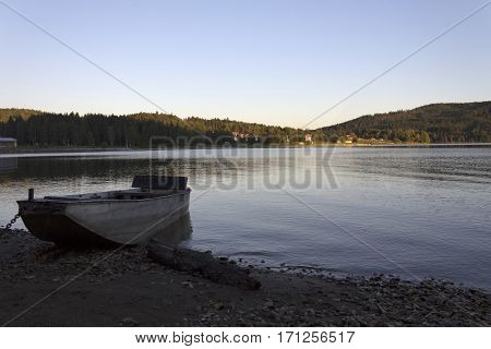 Sunrise on Lipno lake in the Czech Republic.
