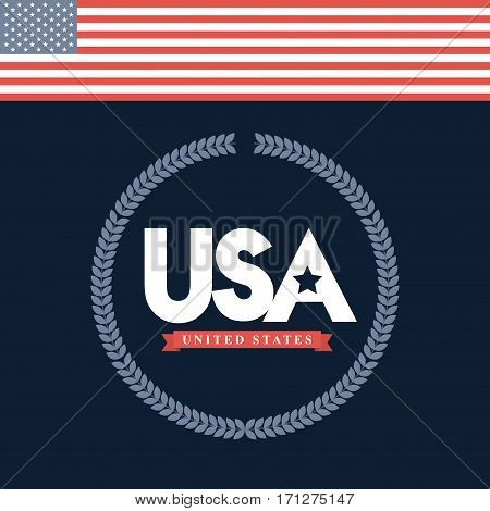 united states of america card with country flag icon. colorful design. vector illustration