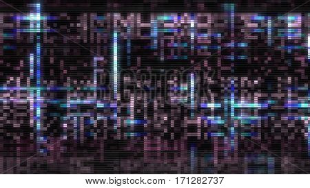 Futuristic, streaming data malfunction video screen display. From a series of abstract future tech imagery.