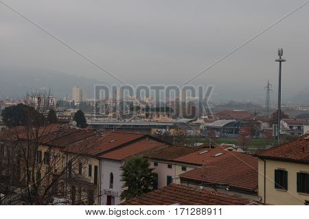 Thew view of Pistoia from Santa Barbara Fortess. Tuscany. Italy.