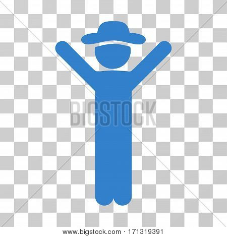 Happy Gentleman icon. Vector illustration style is flat iconic symbol cobalt color transparent background. Designed for web and software interfaces.