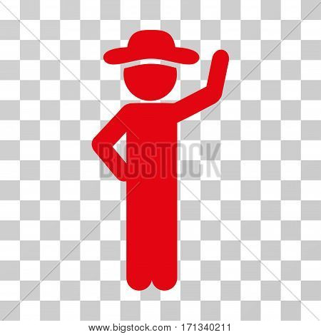 Gentleman Assurance icon. Vector illustration style is flat iconic symbol red color transparent background. Designed for web and software interfaces.