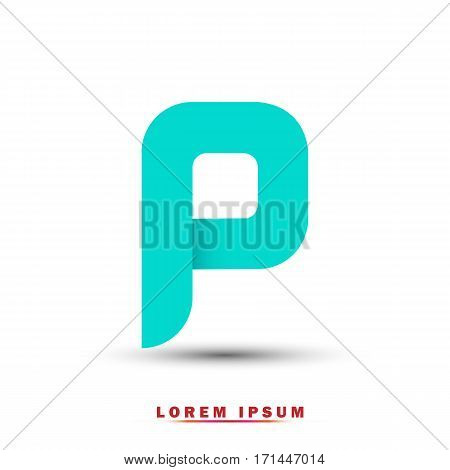Letter P icon and logo template.  New design, elegant, and simple typographic . blue