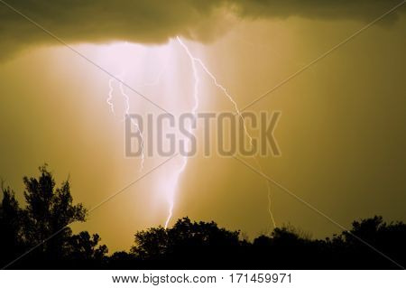 Lightning With Dramatic Clouds.