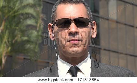 Fbi Cia Or Homeland Security Wearing Suit and Sunglasses