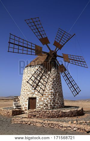 Old Windmill Near Tefia Village, Fuerteventura, Canary Islands, Spain