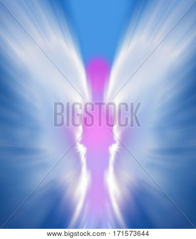 Beautiful background with an angel on sky
