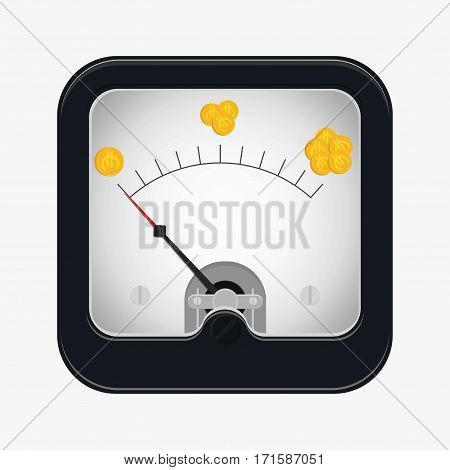 Measuring scale concept. Welth meter. Flat vector stocl illustration