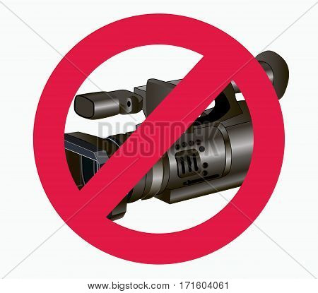 vector illustration of a ban on video and photos