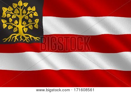 Flag of Hertogenbosch is a city and municipality in the southern Netherlands. It is the capital of the province of North Brabant. 3d illustration