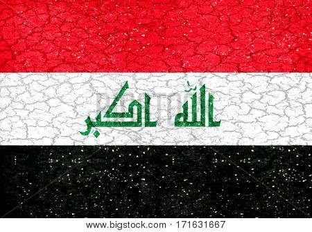 Irak Grunge Style National Flag