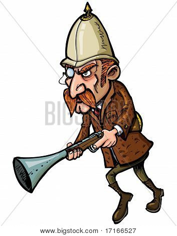 Cartone animato Hunter con un trombone