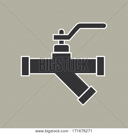 Pipe with valve icon. Vector illustration. - stock vector