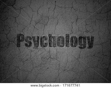 Health concept: Black Psychology on grunge textured concrete wall background
