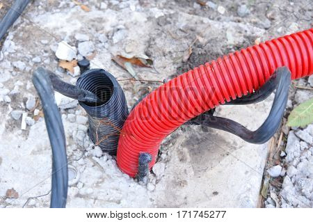 Power Cable In Pvc Pipe