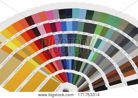 collection of ral colours on white background
