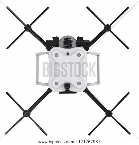 3d rendering white drone isolated on white