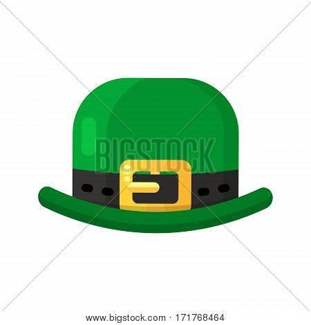 Irish Shamrock Icon In Flat Style Design. Three Leaf Clover Symbol Of Ireland. Vector Icon Illustrat