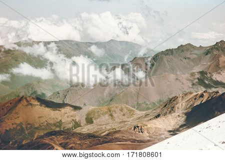 Mountains and clouds Landscape Travel aerial view serene scenery wild nature calm idyllic scene