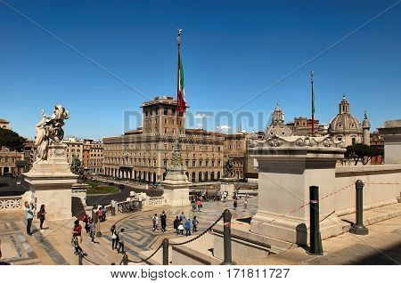 Rome Italy - APRI 11 2016 : Vittorio Emanuele II the museum complex on the Piazza Venezia in Rome Italy