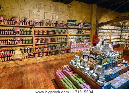 Kumluca, Turkey - June 20.2014. shop for the sale of the national food for tourists