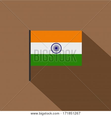 Indian flag icon. Flat illustration of indian flag vector icon for web