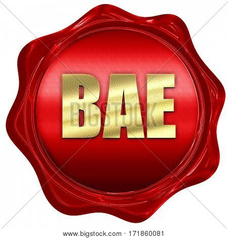 bae, 3D rendering, red wax stamp with text