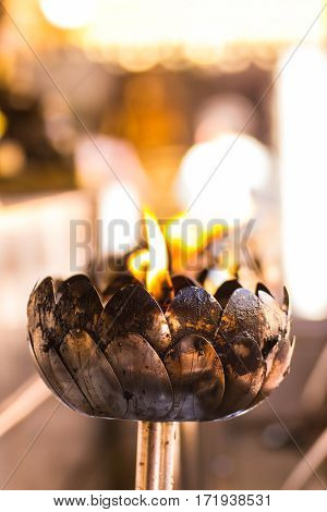 Candle in Wat Phar That Doi Suthepb, Thai temple in Chiangmai Thailand