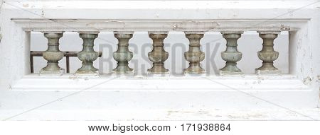 Very old white wall Design in Wat Thai