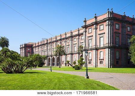 Italy Naples the Capodimonte royal palace seen from the park
