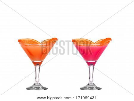Collage Orange And Pink Cutout, Isolated On White Background