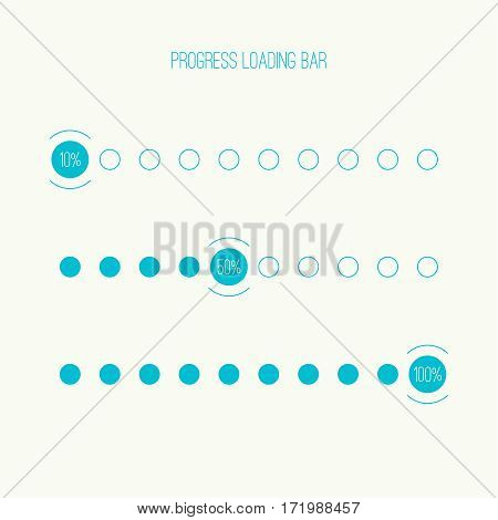 Set of vector downloaders. progress bar and loading icon. ui preloader web elements. Percent loading segments. Vector loading percentage. Round  circular loader bar