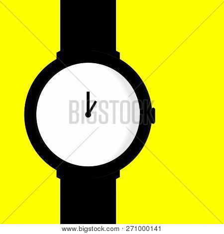 Watches On Colorful Bright Background For Your Text Design. Modern Concept Vector Illustration.