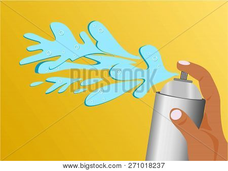Hand Hold A Spray Bottle To Get Rid Of Insects In Paper Cut.